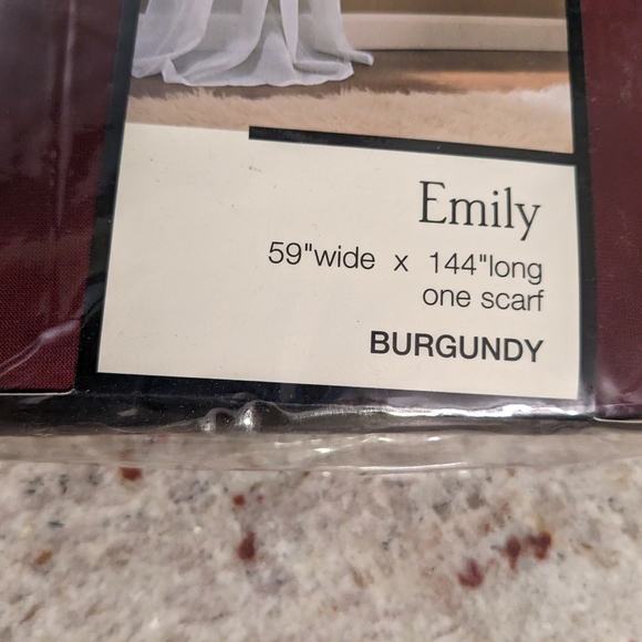 S. Lichtenberg & Co Burgundy Valance Swag Drapes Sheer Scarf Window Treatment - Picture 6 of 8